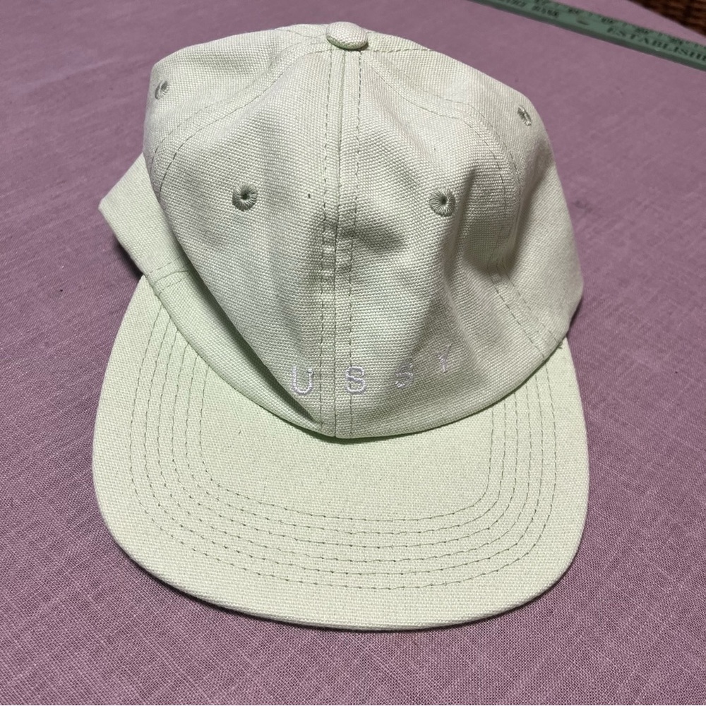 NWT Lime Green Stussy Hat Urban Outfitters Adjustable suede strap - Picture 2 of 8